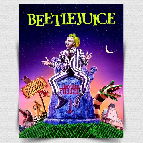 Beetlejuice metal sign plaque - beetlejuice,